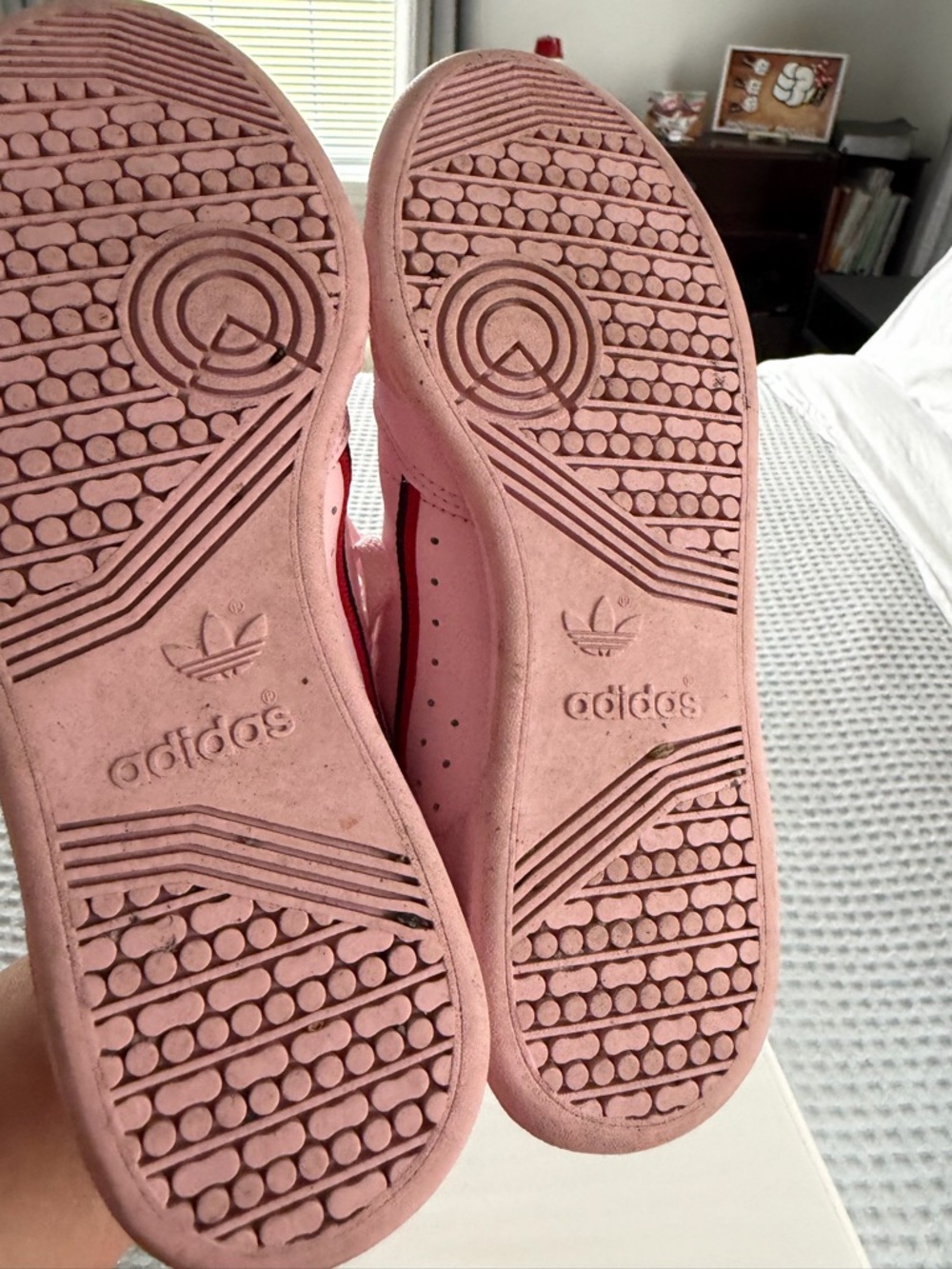 ADIDAS Women’s Pink Low-Top Leather Sneakers - Picture 3 of 4
